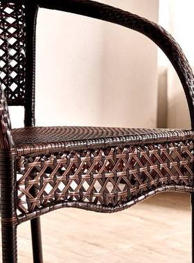 阳台小桌椅套藤院椅三件套合装户外茶桌椅室外庭组防水靠背MEQ椅