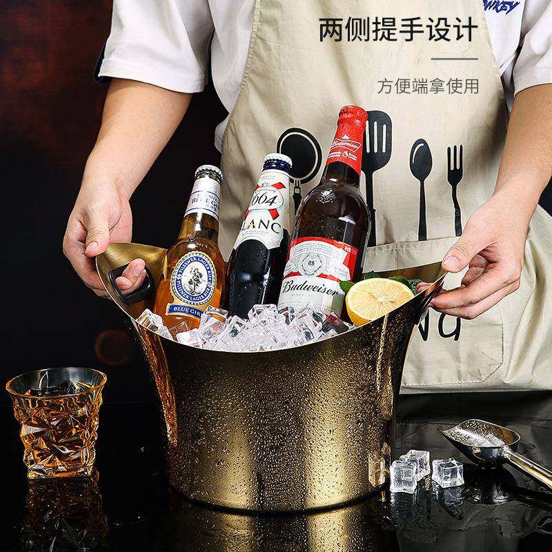不锈钢桶香槟冰盆元宝大号酒桶酒吧vkBMT-0130t冰酒盆台面装饰大