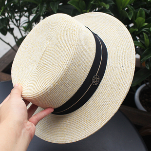 M标帽子女夏遮阳帽女防晒洋气帽子英伦时尚礼帽百搭太阳帽女草帽