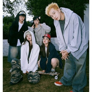 复古潮牌情侣美式 秋冬加绒慵懒风oversize美式 卫衣 外套男女装 开衫