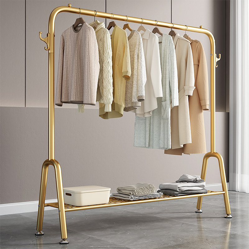 晾衣架落地折叠室内晒衣架阳台卧室挂衣架子家用简易单杆式衣帽架