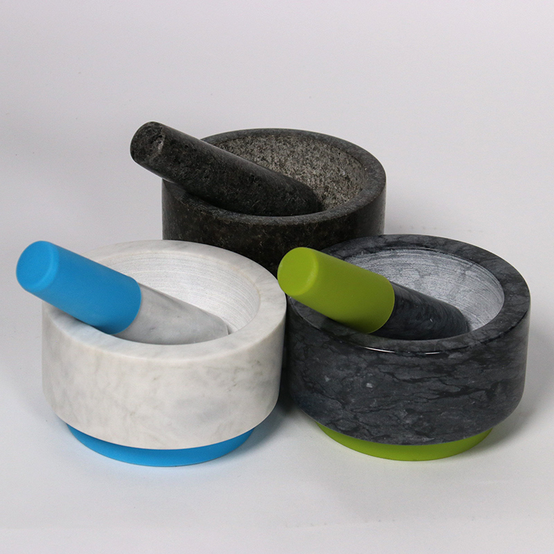 大理石压蒜器捣蒜臼捣碎器捣药罐蒜泥器家用手动实心石头材质