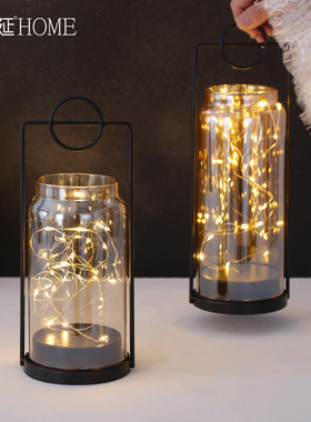 欧式复古风灯摆件创意酒吧咖啡馆个性室内装饰品餐厅烛光晚餐道具