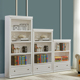 实木书柜储物柜展示收纳置物柜儿童学生组合书橱落地欧式 白色书架