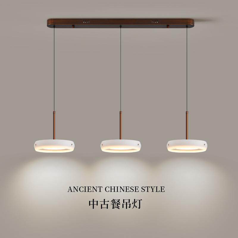 中山工厂展厅中古风三头长条餐厅吊灯简约艺术美式复古吧台灯法式
