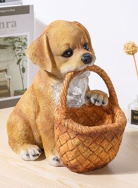 仿真狗摆件门口入户玄关鞋柜狗钥匙收纳客厅创意茶几桌面家居装饰