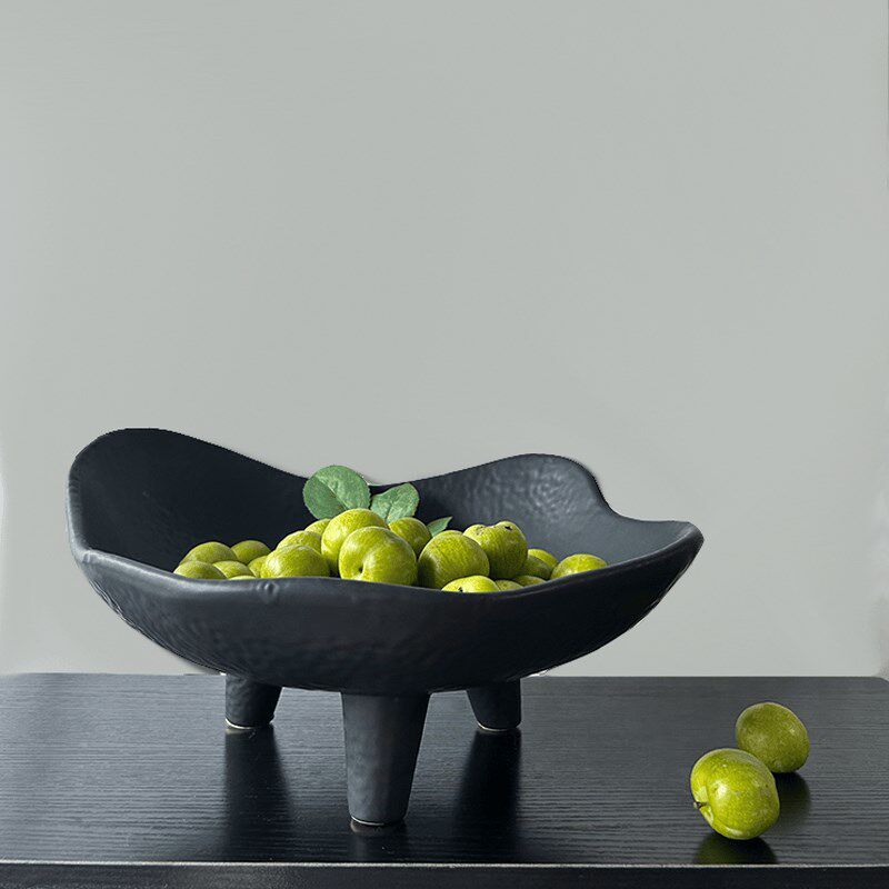 诧寂风黑白陶瓷高脚果盘客厅桌面茶几托盘创意软装玄关家居摆件,家居饰品,果盘/果篓,淘宝优惠券,粉丝福利购,淘宝优惠卷