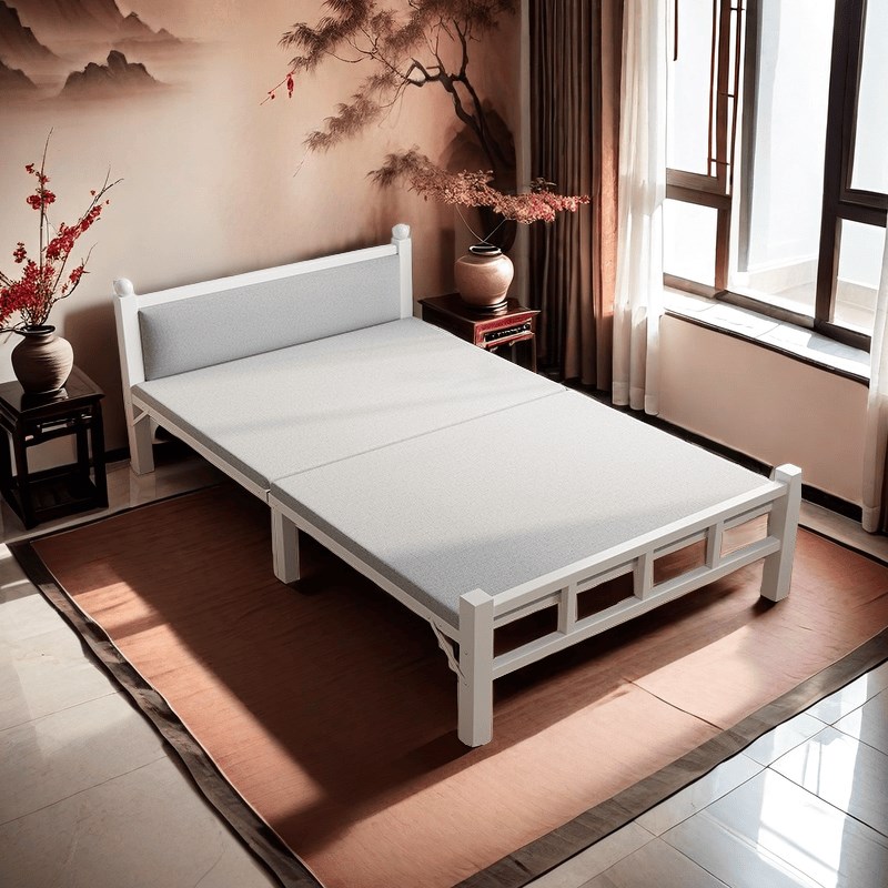 一米二折叠床超小型上班族午休单人床90cm宽铁架子午睡办公室硬板