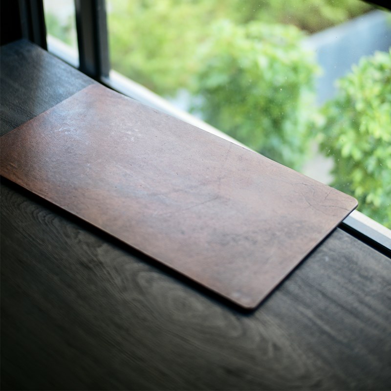 太初莲花堂 手工美鞍纯牛皮茶席防水加厚茶道配件真皮杯垫干泡台