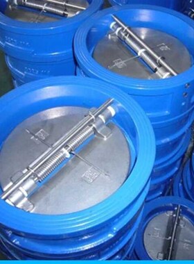 铸铁对夹式蝶止回阀DH77X-16 铸铁不锈钢板碟形止回阀 单向阀DN50