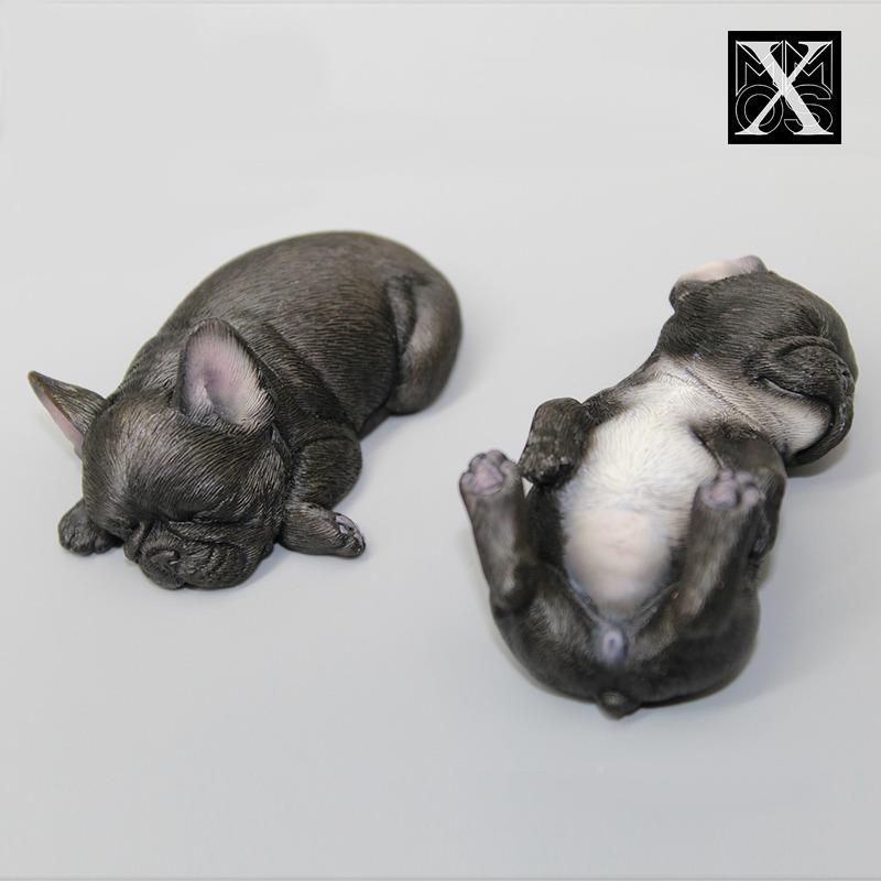 新款树睡法脂斗法国斗牛犬仿模真动M082物型萌汽车车内车用饰品小