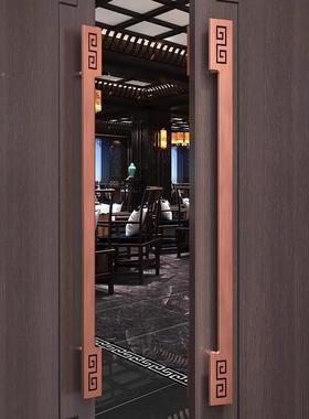 中式拉拉手18130玻璃门把手复古酒店手包黄古铜餐厅商厢拉手铺大