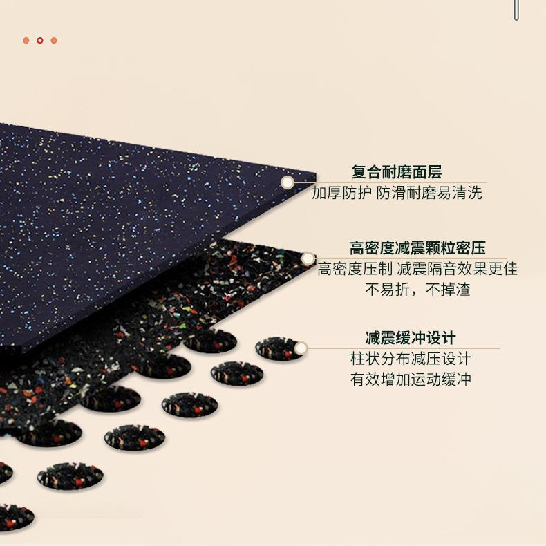 健身橡胶地垫器材KEH力量区杠哑铃跑步机减家用房室内隔运音震动