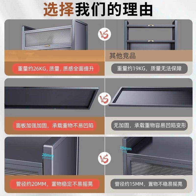 岩多傲厨房置架落地层家纳用收柜子物多功能橱柜餐边柜碗柜储PVM