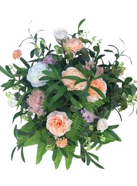 绿色花艺布花置引地盆排花路森系婚庆绿植婚礼PUM绢装饰仿真户外