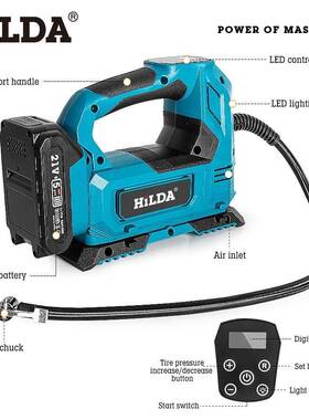 电车载充气泵捷OLZ汽车功多能电动充气泵锂锂电便式车载充气泵