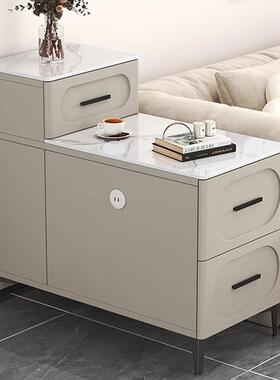 几岩沙发边几边柜侧边板柜客厅茶水约柜家用现ORU代简茶储物柜小