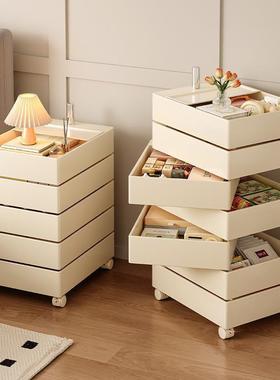 转可移床头柜旋替代创意沙发边柜储柜多层网69080红卧室床边收动