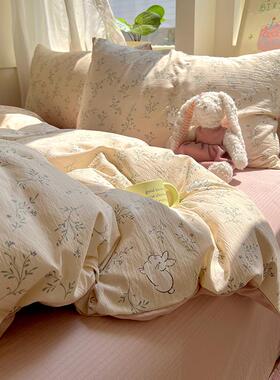 床上A类双层纱三四件套棉全棉罩床单ISE被被套床笠学生2宿舍3件套