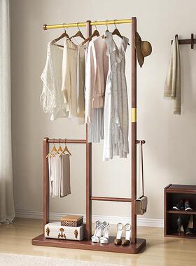 地挂式实能木衣帽架轻奢卧室简YCI易家用入户门口多功衣落架