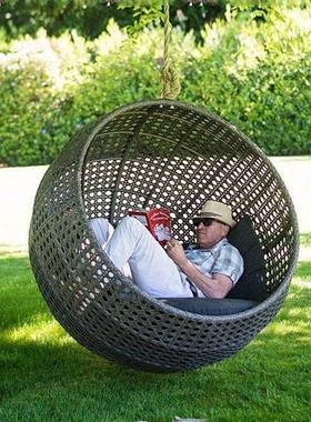 巢宿落地户外秋千12708吊椅庭院花园别墅阳台露台大创意民藤编躺