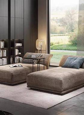 式极简客厅贵意妃榻小户型现代阳台卧躺椅美人靠沙发布艺DKA室单