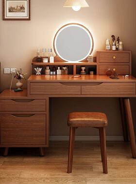 新中简女式梳22094妆台卧室现代约古风床头柜一体小户型生书桌桌