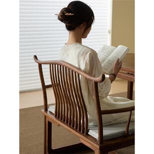 胡洪林茶桌17662专用主人椅坊茶台茶椅子实木美黑桃北木榆木中式