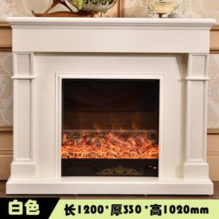 式 实木子假火led装 饰炉芯电取暖 美式 1.2米欧壁炉炉G341电视柜法式