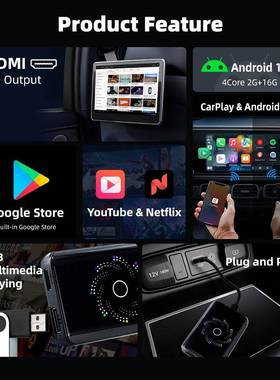 热销车car99226play有线转无车线/安卓系统原导航载互盒HDM联I转