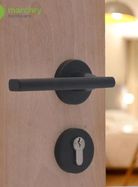 生产304不锈钢IPB喷漆哑黑色门门房道锁把手室内间卧室通执手锁