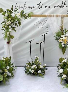 庆白绿花排花森系婚礼婚布置求婚QSZ幼园儿道挂具假花球装饰干花