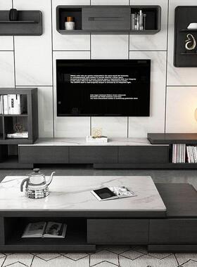 缩岩板茶几电柜组合套装现43464简代简约小户型家用视客厅伸极茶