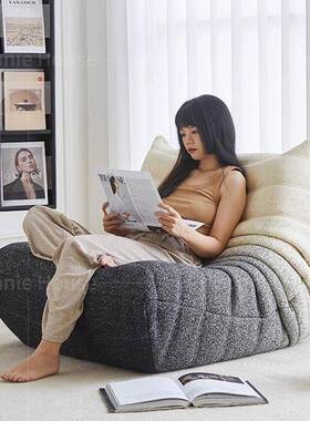 睡沙懒人发人发椅可巨沙大沙发单阳台榻榻米卧室小沙83469发可毛