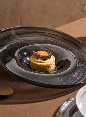 土耳其ARACAM进34129口D玻璃盘用菜子盘圆盘高端商用酒店餐家具异