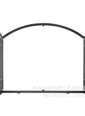 黑色欧式炉火风金属HT-K0424防护栏炉隔断带网防屏火罩家用铁艺壁