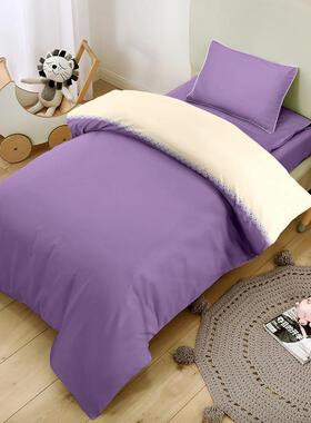 纯色YYZ拼接加幼儿棉园被童子三件套儿午被睡棉褥早教入园六件套