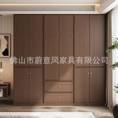 实欧松板衣木柜环保级ENF风级52805中古收纳柜家用卧室圆把组手装