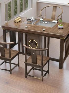 阳台户新型茶椅组合中式桌实48054木办公茶几一桌五椅家用功夫泡