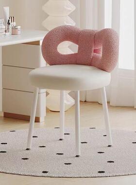 奶油风化妆生女卧室梳妆台轻奢简约58158梳椅妆椅子背网红靠化妆