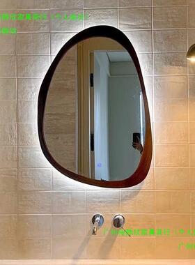 美式复古梳浴室形镜法式卫生间镜子异化妆镜梳妆77144镜妆古壁挂