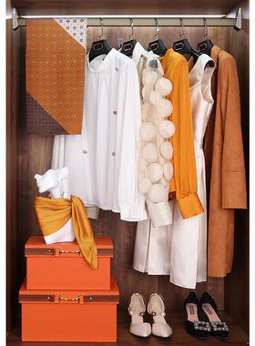 欧式样板房衣帽间衣服软品装女士主卧tb-65298饰摆收橙件色纳箱装