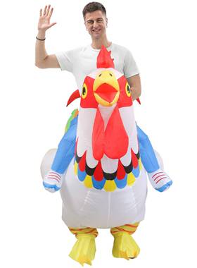 万圣节品七彩公鸡儿童节亲充气服装大公鸡充气偶FXI服新演出人子