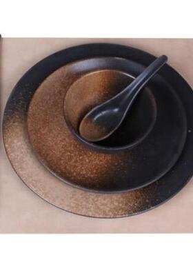 新式餐盘套装排盘样板日牛式韩中式装饰窑变房碟黄VID陶瓷盘