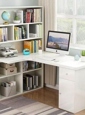 木LOGY型转角书书桌架一体合卧室儿童学习写字桌台式办公实电脑组