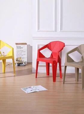 *塑料椅子加饮商用31829靠背餐椅扶手大档餐餐桌排家厚用餐厅特厚