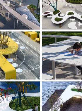 玻璃钢桌树座椅户外园景观公池园公共60580休闲椅组合形围树林异