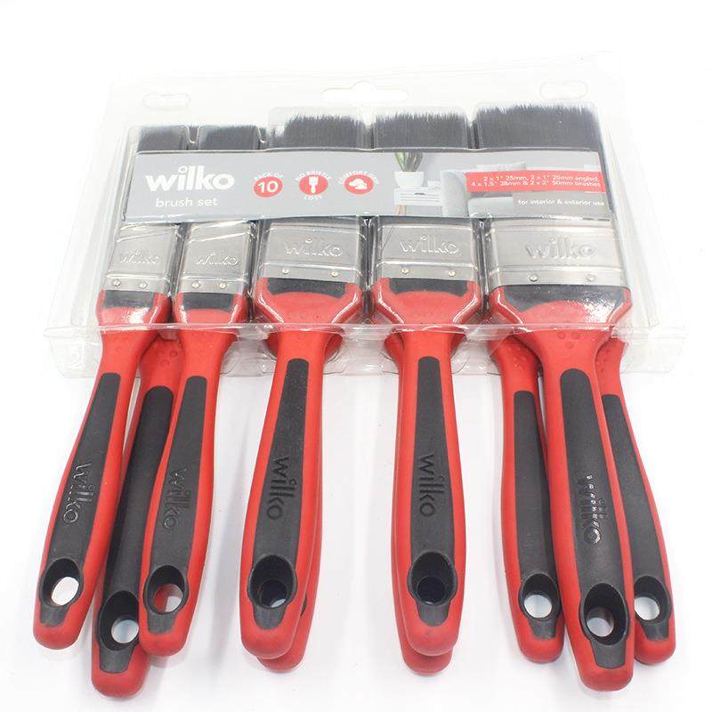 包胶塑料手柄油子漆刷长毛厚加刷子除尘63371洁毛刷油漆刷长柄工