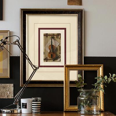 IKP旧小提厅琴式物静小众壁画复古简约装饰画美式客厅欧卧室餐挂