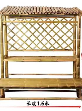 挂腊肉竹货架农带家土饰特产展示架乐屋顶复古架78914子饭店明档
